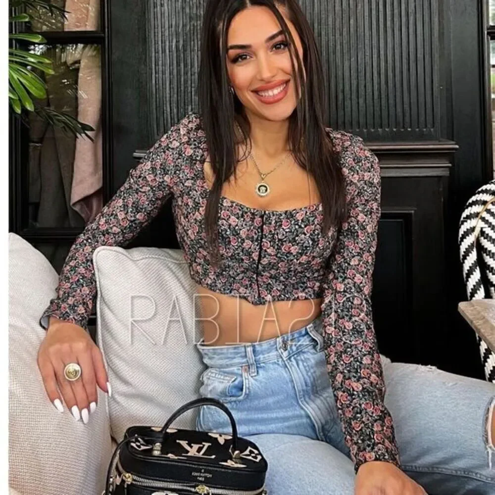 ZARA FLORAL PRINT CROP TOP‎